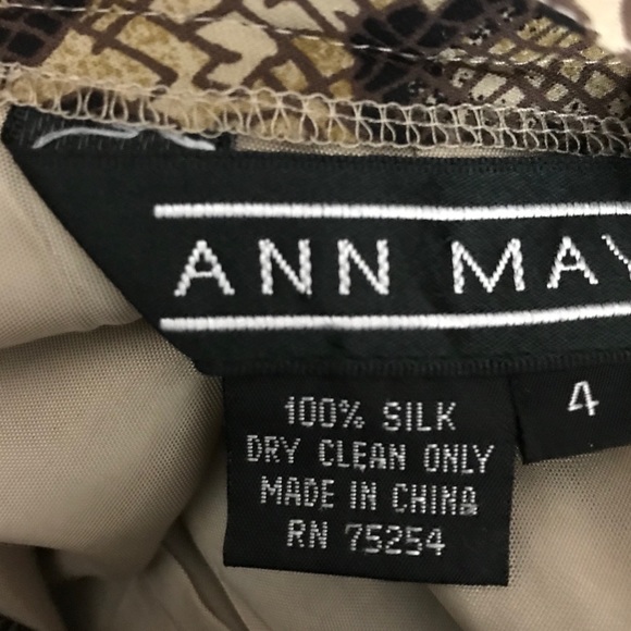 Ann May Silk Snake Print Lined Trousers Slacks - Picture 6 of 6